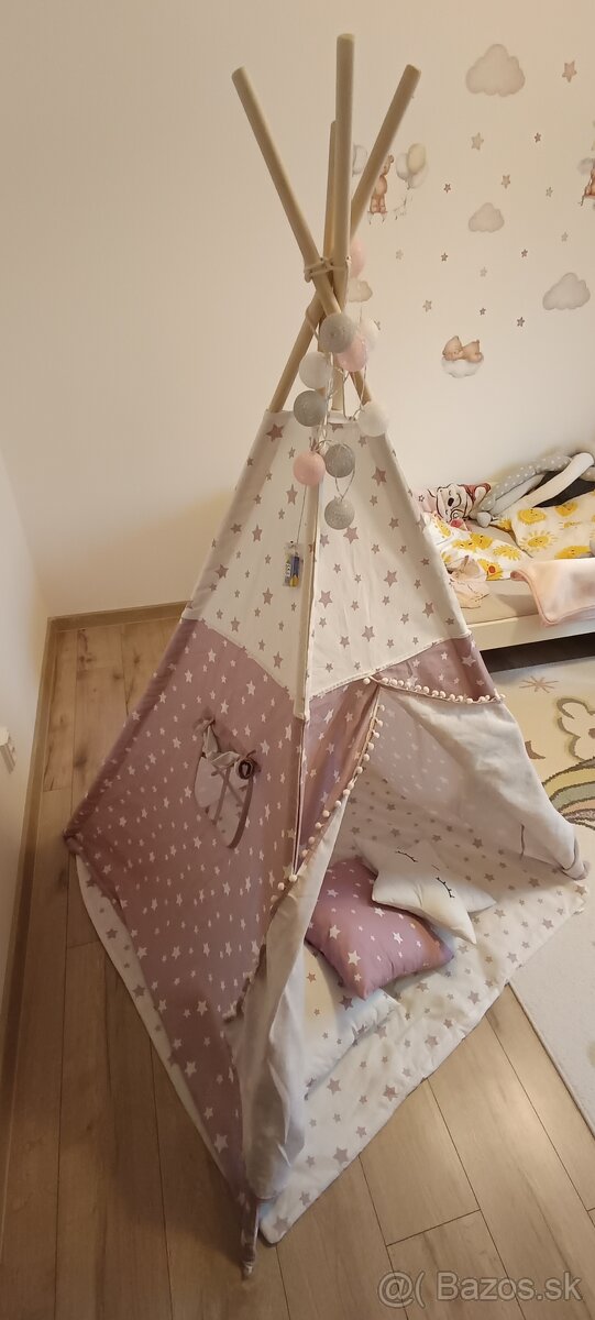 Detský stan TeePee ružový - 4