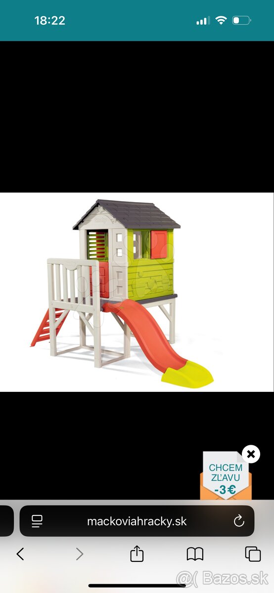 Smoby domček na platforme so šmýkačkou - 4