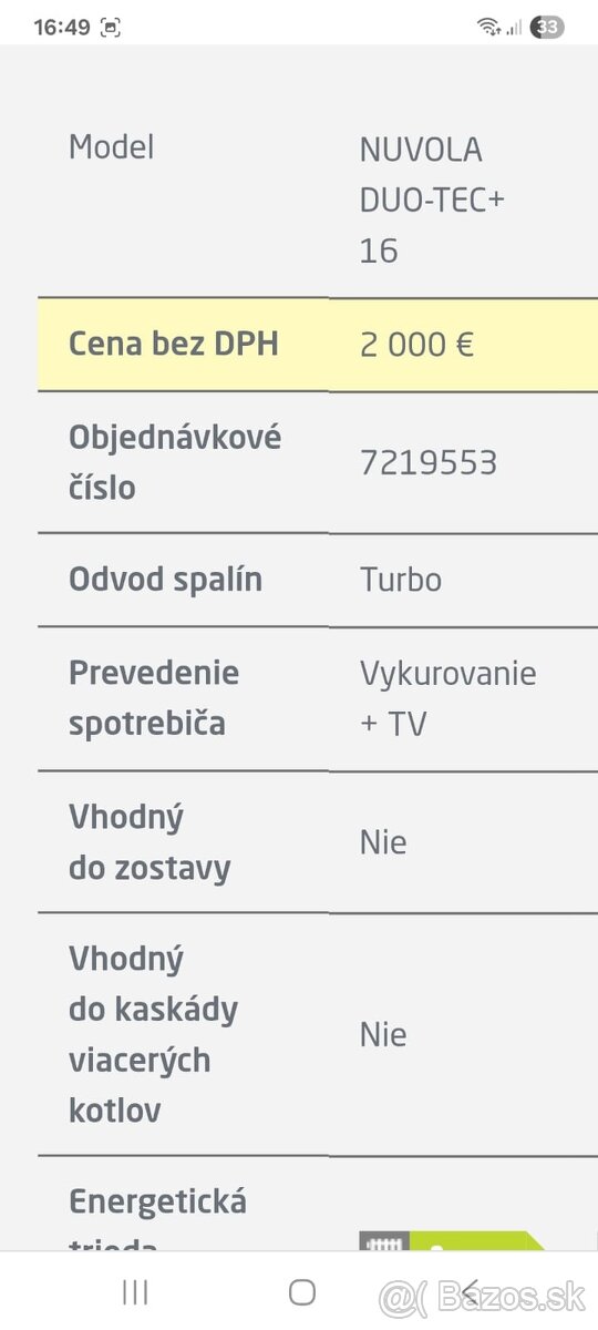 Nový kotol Baxi Nuvola Duo-tec+16 GA + radiator Korado - 4