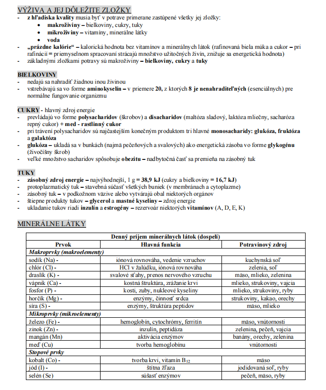 Poznámky z biológie - Biológia ČLOVEKA - 4