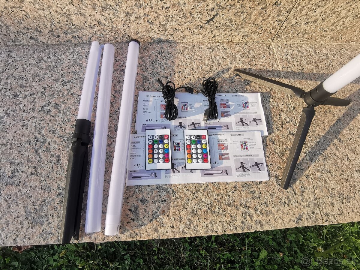 2ks led svetelné trubice bluetooth app, RGBW - 4