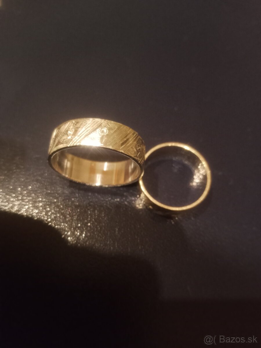 Prsteň žlté obrúčky biele zlato - 4