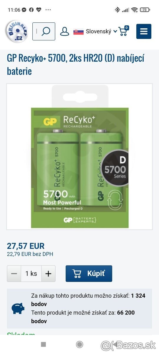 Predám nabíjateľné batérie GP D 5700 ReCyko+ - 4