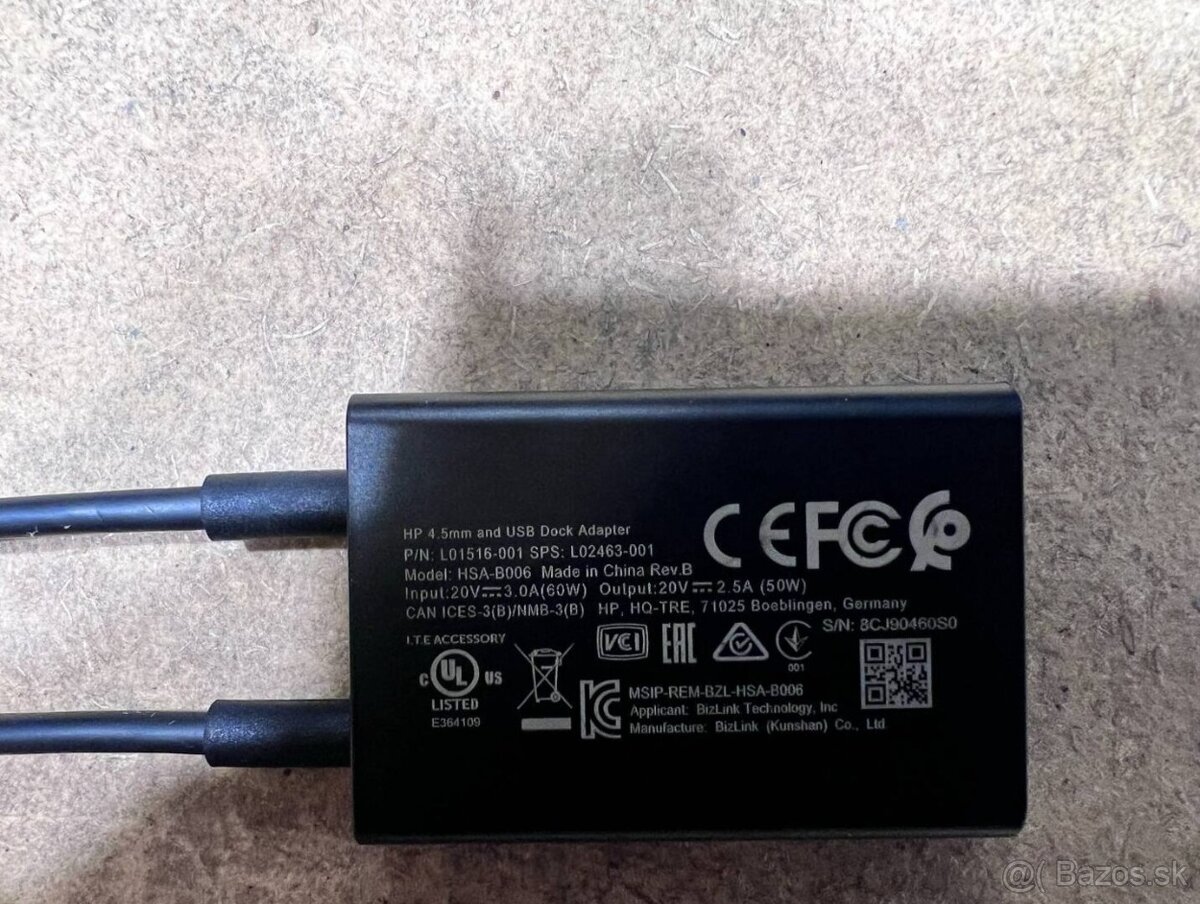 Predám redukciu HP 4.5mm and USB Dock Adapter. - 4