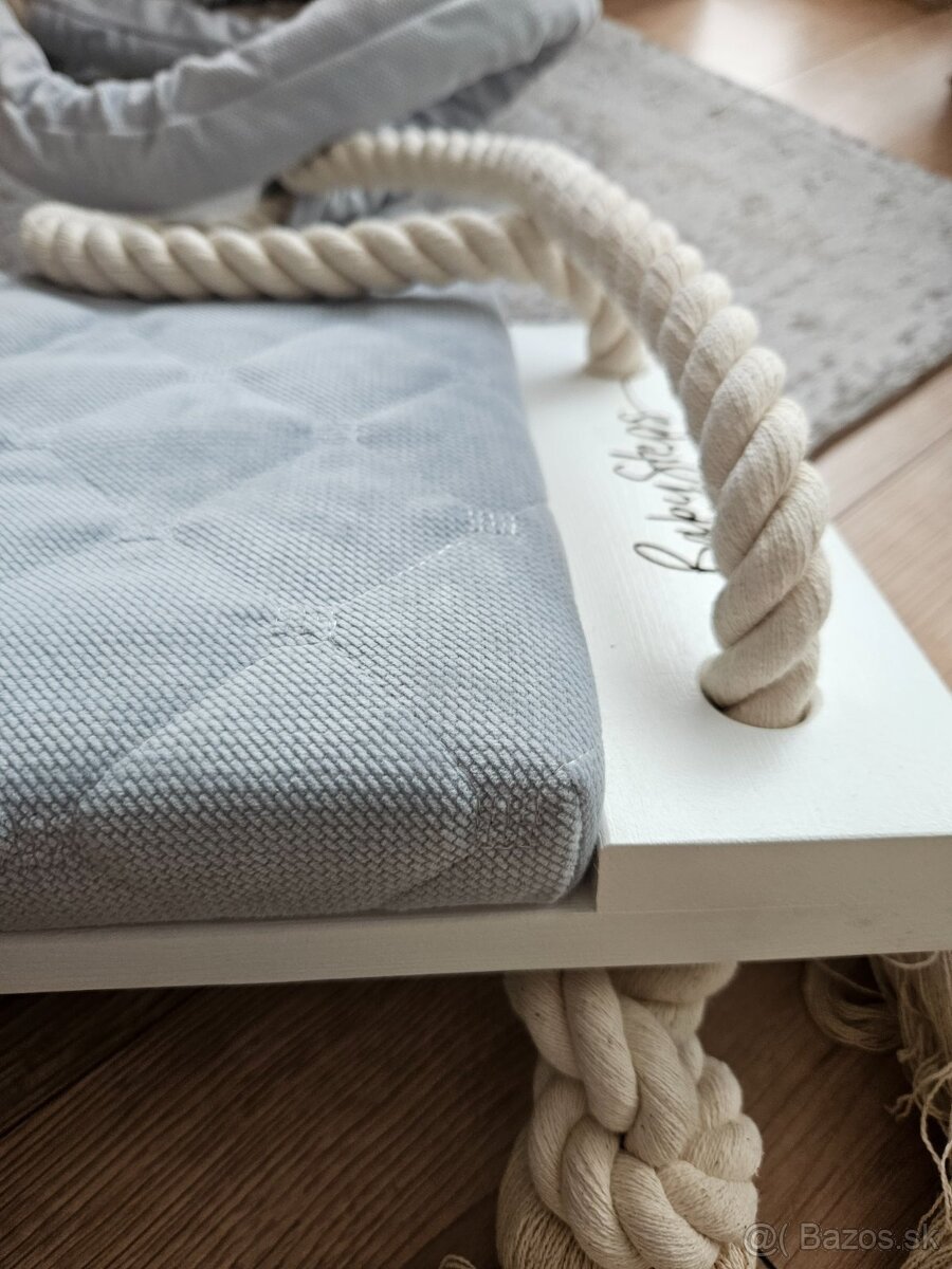 Drevená hojdačka svetlosivá NOVÁ - 4