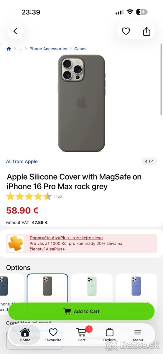 Apple iPhone 16 Pro max originalny silikonovy obal šedý - 4