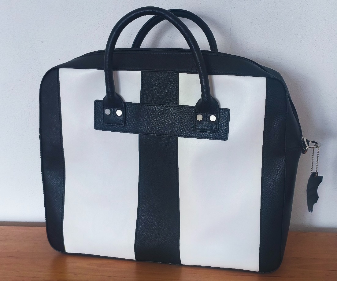 Elegantná taška Dicota na 13,3“-15,6“ notebook, bielo-čierna - 4