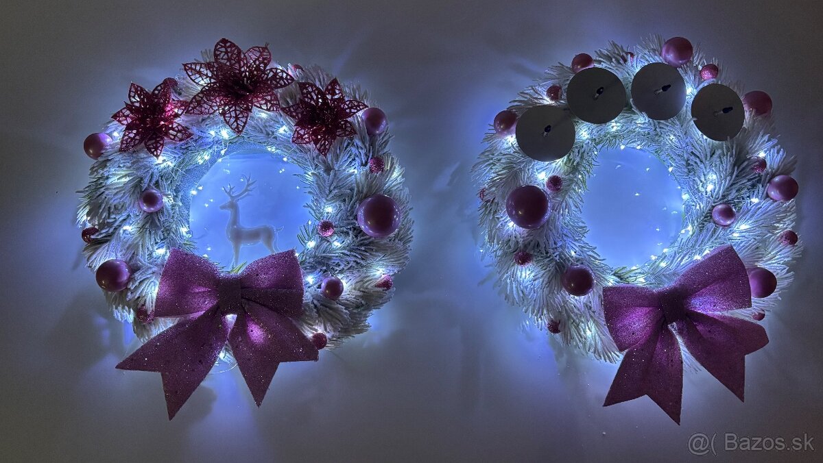 Vianočný set v ružovom prevedení s LED osvetlením - 4