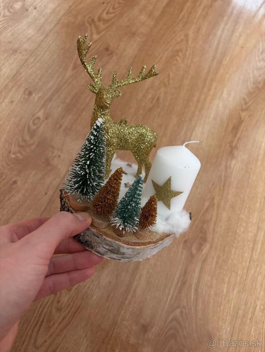 Vianočná dekorácia handmade na dreve - 4