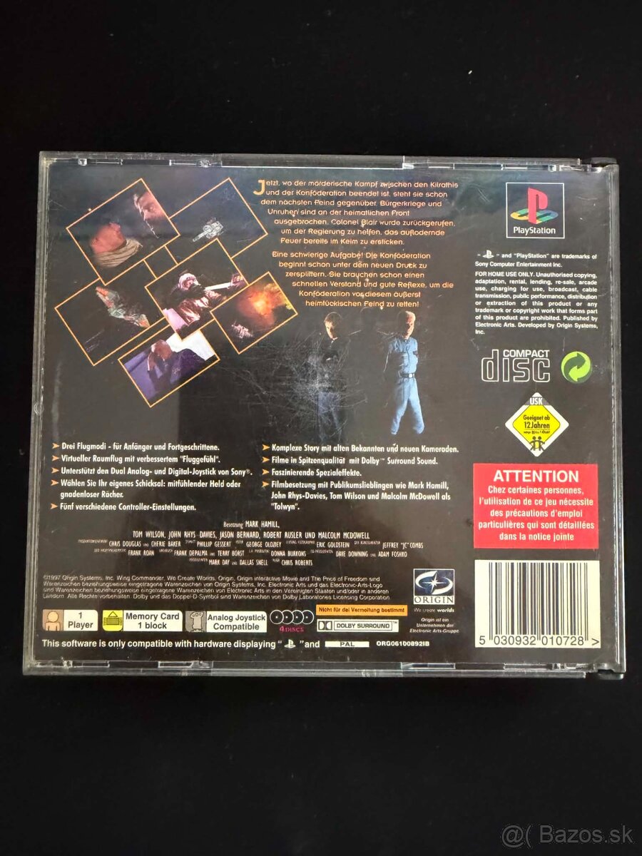 Wing Commander IV PS1 / Black Label / 4 Disky - 4