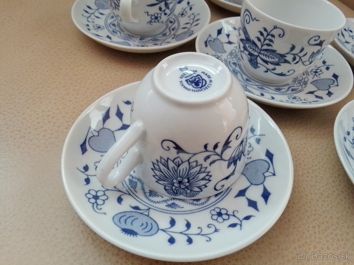 Šálky na kávu cibuľový vzor+Mocca lyžičky - 4