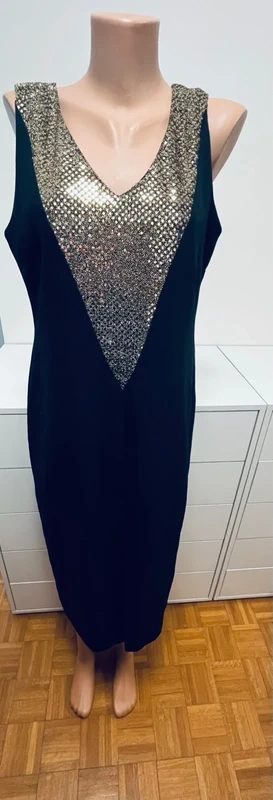 Elegantné Čierne Šaty Millennium s Oslnivými Zlatými Trbliet - 4