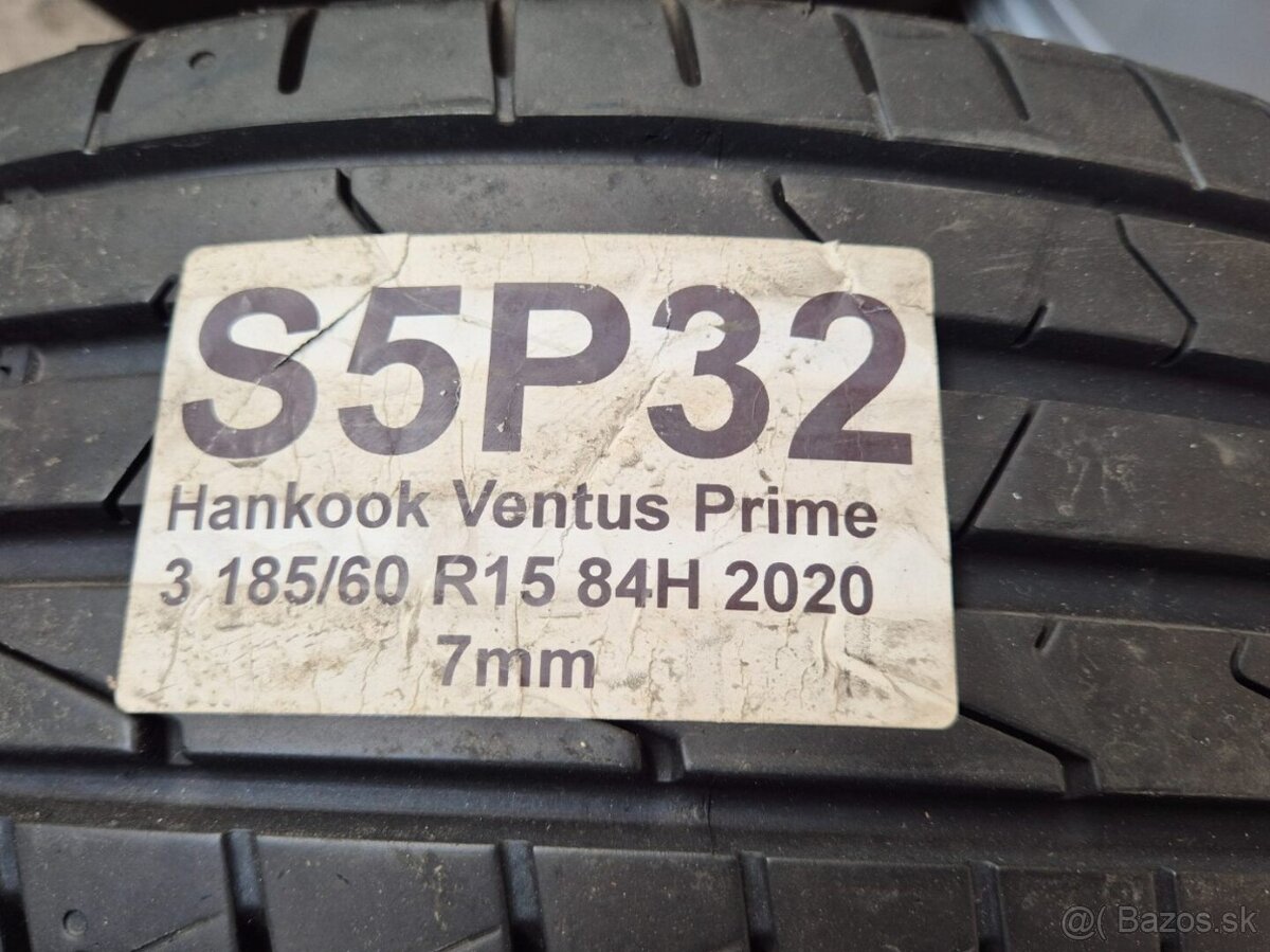 185/60 r16 letné 2 ks HANKOOK dezén 7 mm - 4