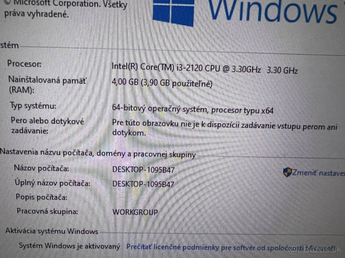 Počítač DELL.Intel i3-2120 2x3,30GHz.4gb ram.250gb HDD - 4