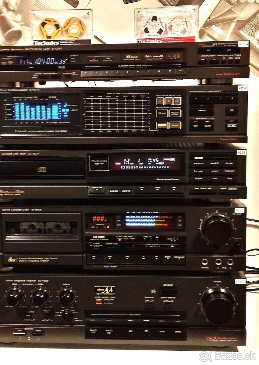 Zostava TECHNICS tuner, equalizer, CD, deck, zosilnovac= A04 - 4