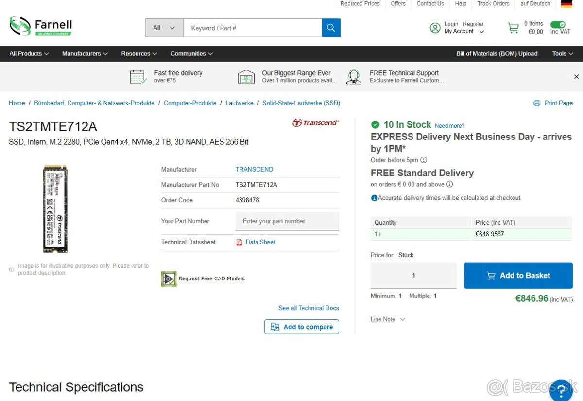 2TB / 1TB / 512 GB Transcend MTE712A Industrial - 4 000TBW - 4