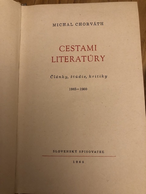 Michal Chorváth - Cestami literatúry - 4
