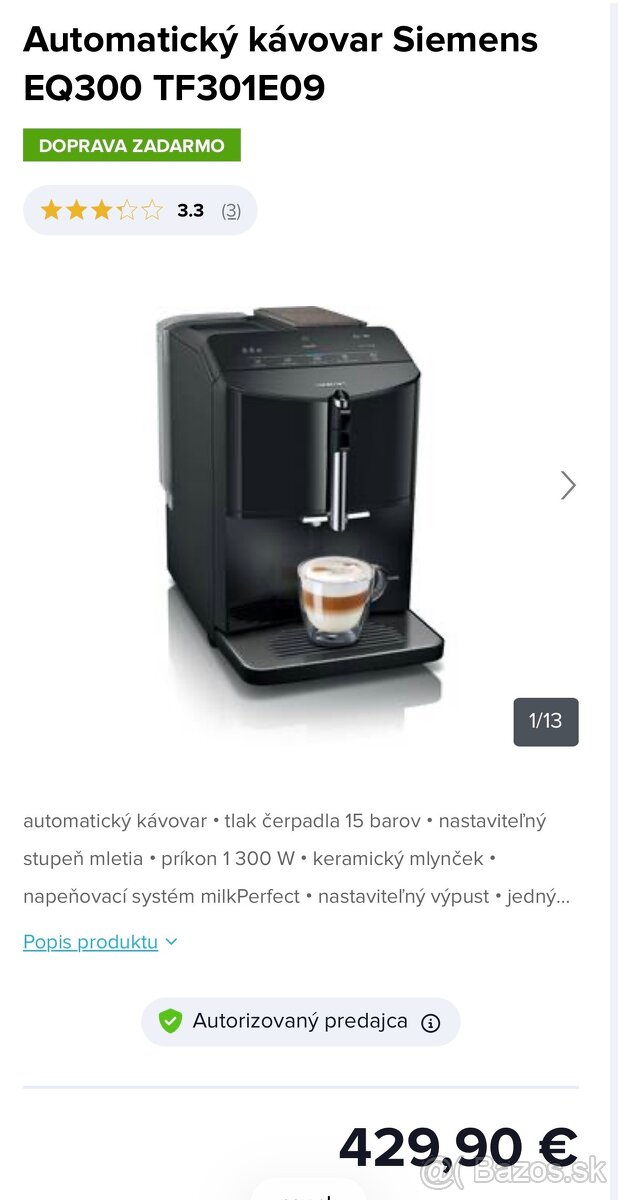 Kávovar Siemens EQ.300 - 4