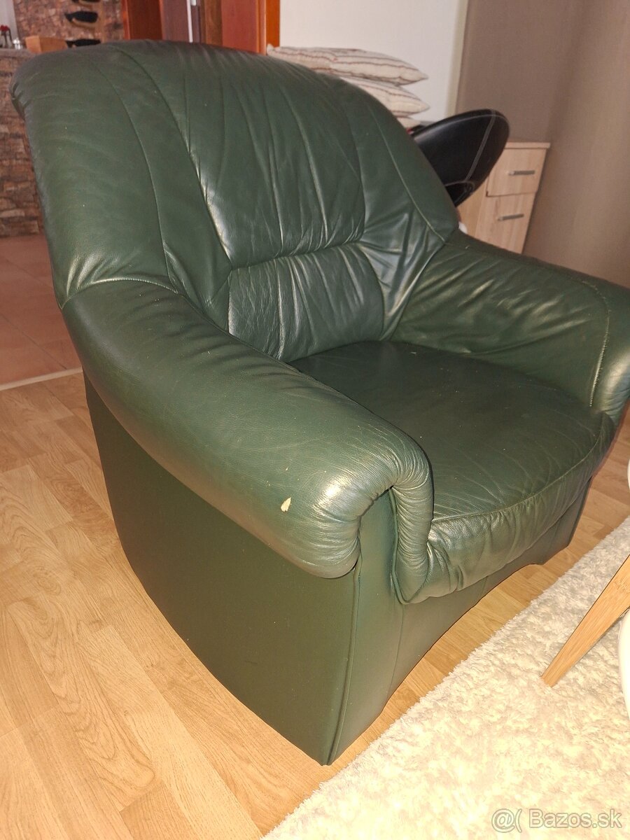 Kožená sedačka s kreslom - 4
