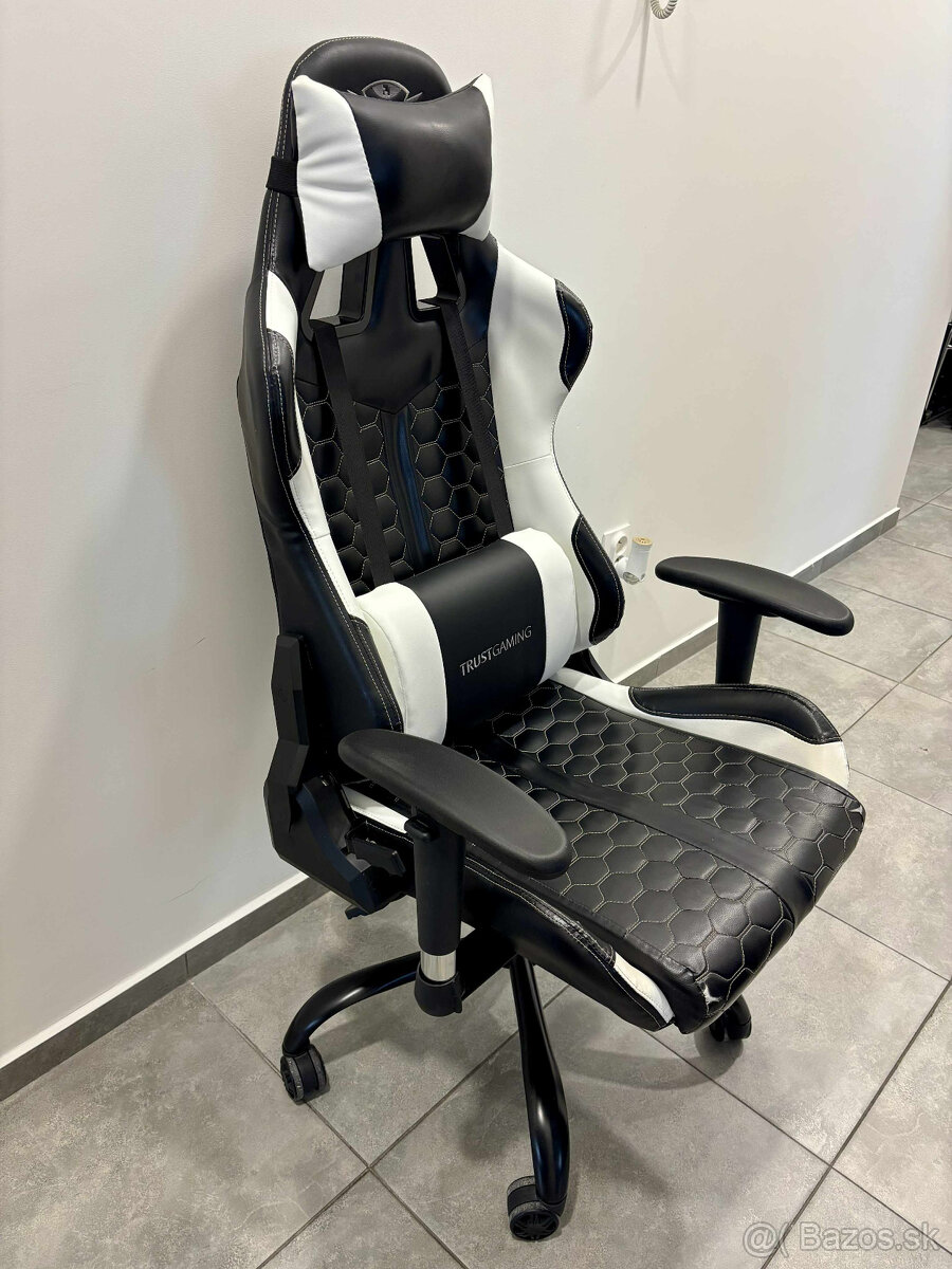 Herná Stolička - Gaming Chair | TrustGaming čierno-biela - 4