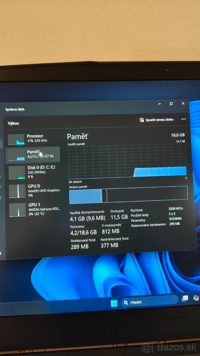 Predám/Vymením Notebook MSI Thin GF63, RTX 4060(8GB) - 4