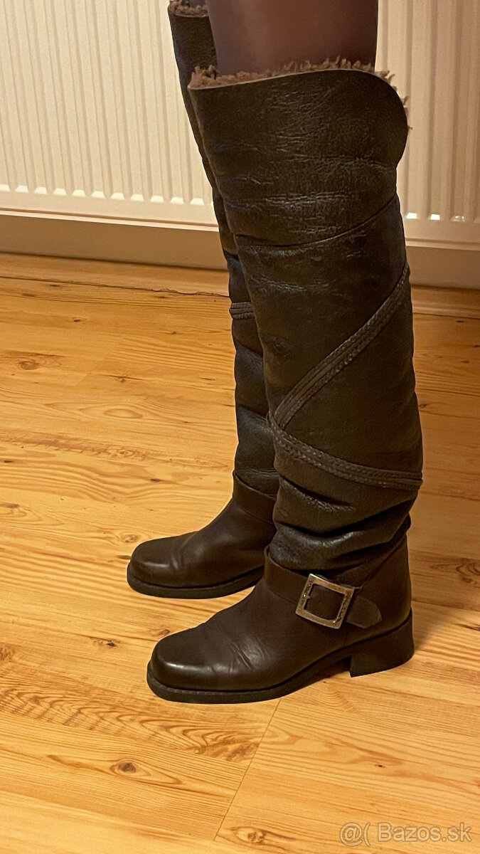 Dámske zimné kožené čižmy - 4