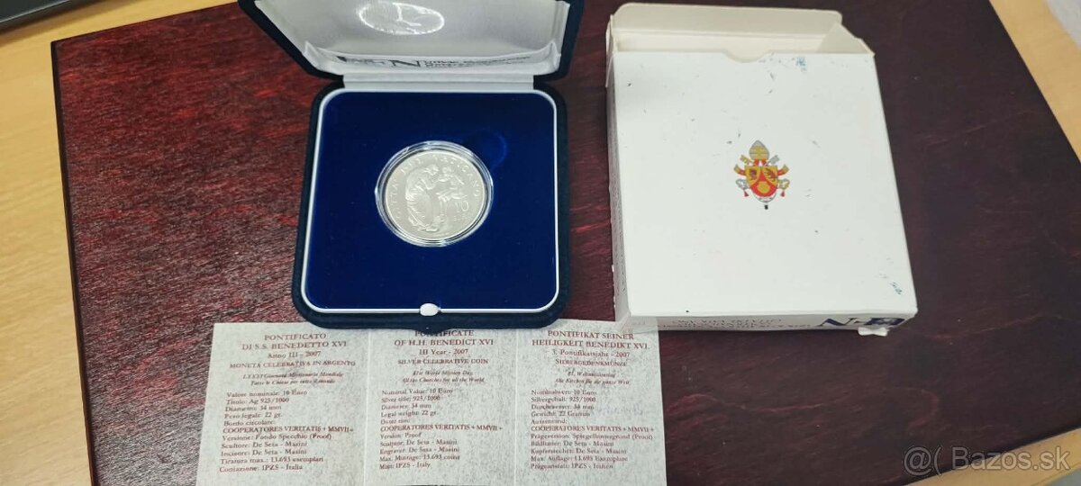 Vatikánska minca, 5€ vo verzií Proof, ročník 2007, Benedikt - 4