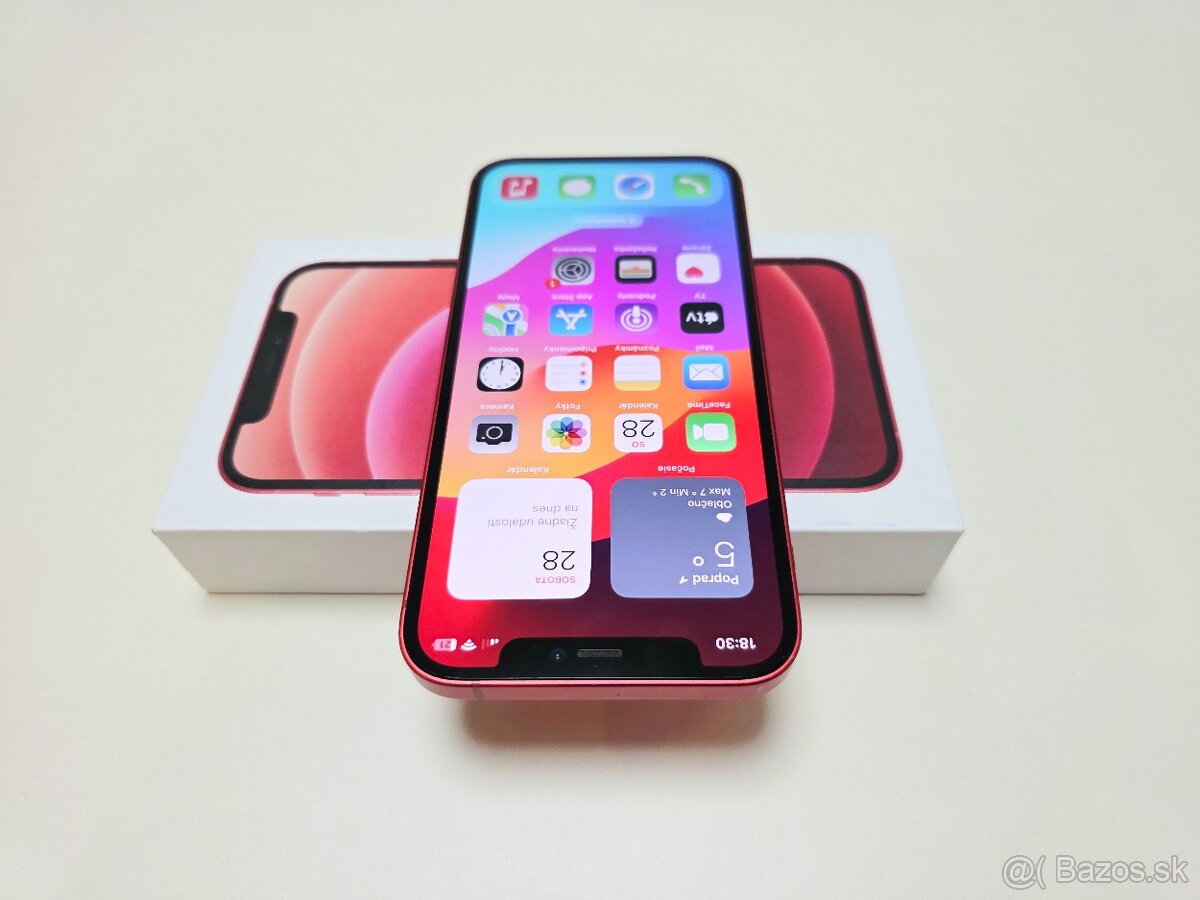 APPLE IPHONE 12 128GB RED,BATERKA 100% - 4