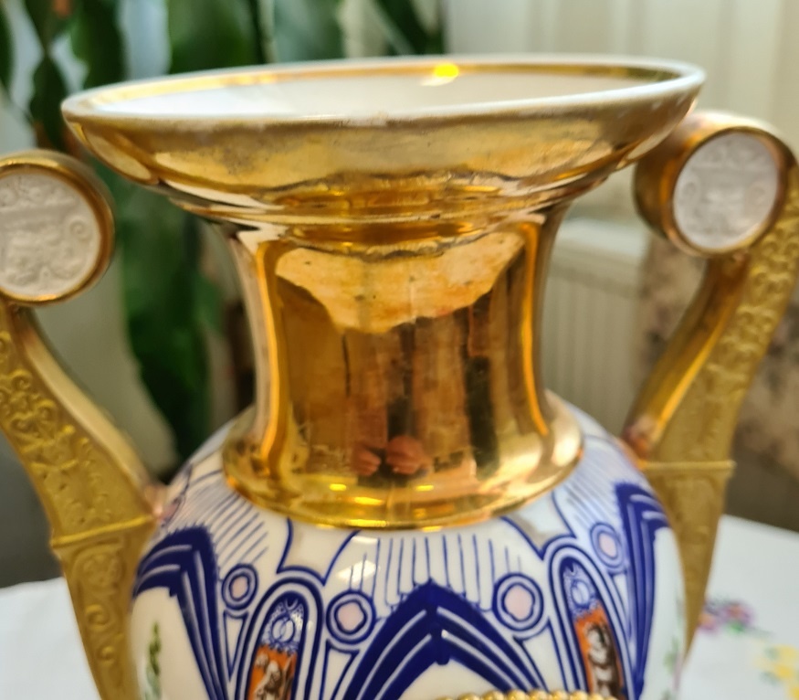 Hodiny starožitné porcelánové váza - 4