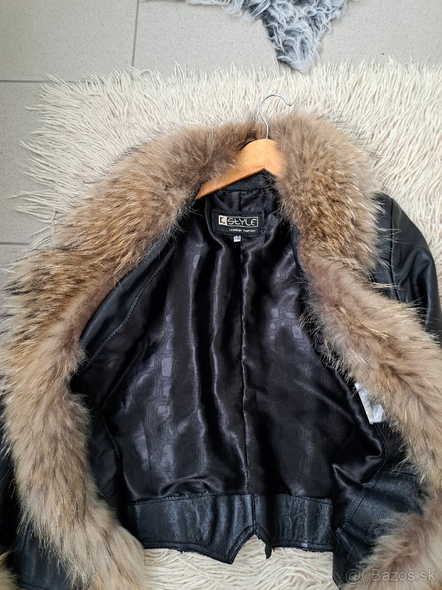 Kožená bunda s kožušinou - 4