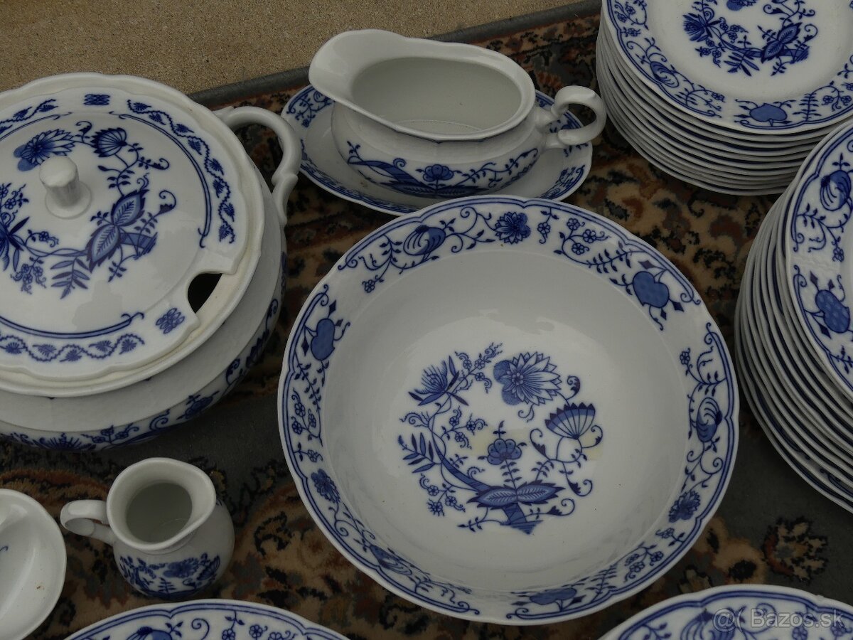 porcelánový jedálenský servis – modrý cibulák Česká rep. - 4