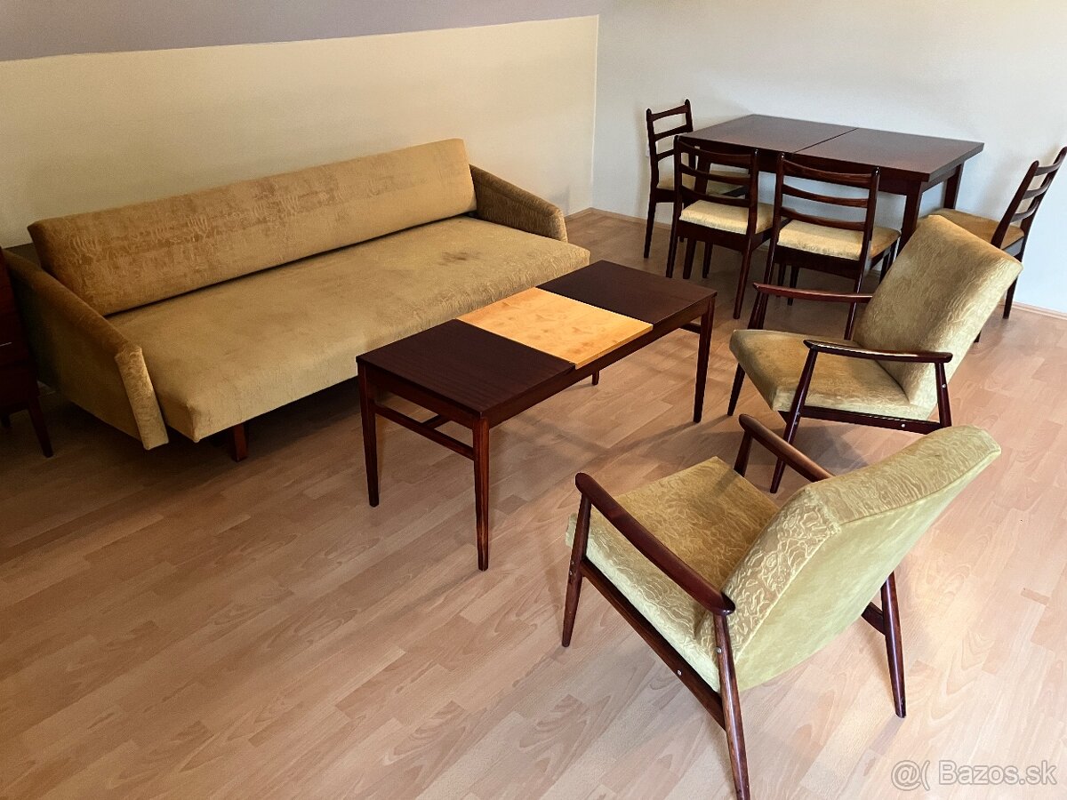 Retro stoličky a gauč s konferenčnym stolíkom - 4