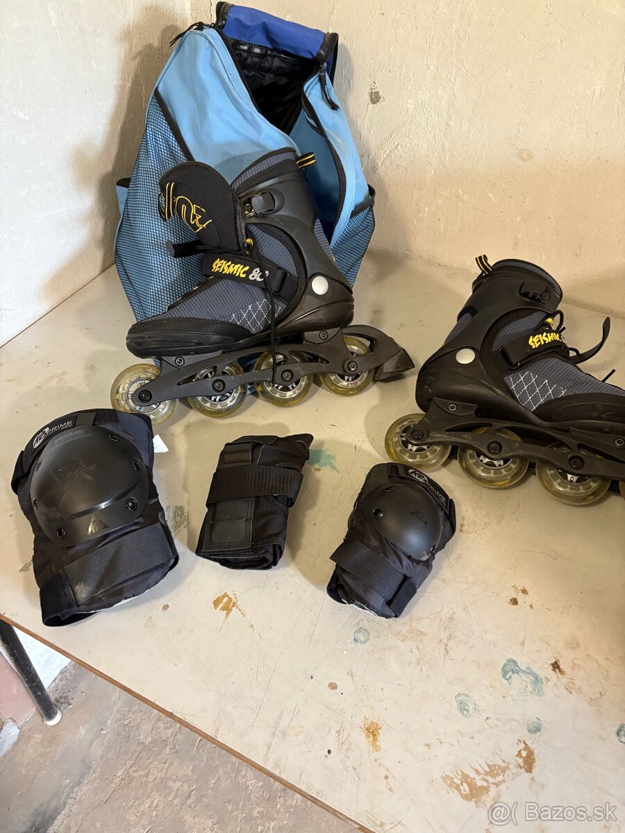 Kolieskove korčule K2 ,3ks chranicov a rupsak - 4