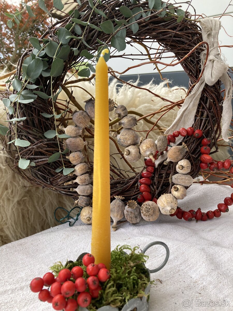 Adventné sviece- Kónické z včelieho vosku - 4