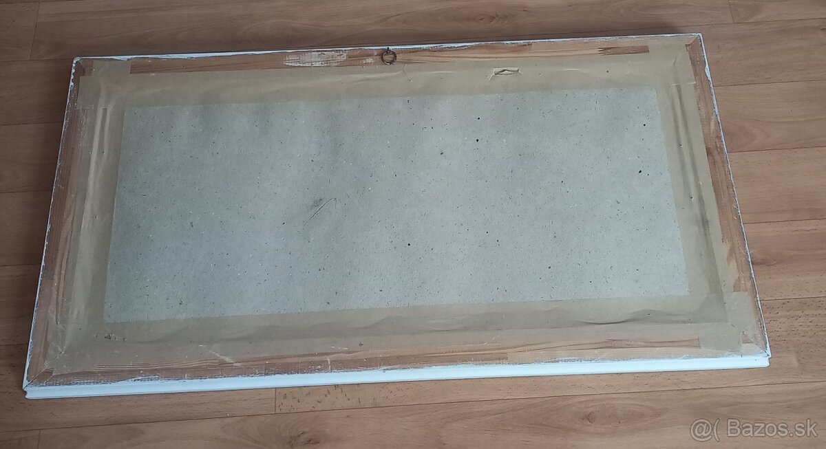 Svätý veľký obraz s dreveným bielo a pozlateným rámom - 4