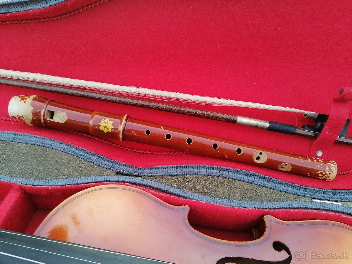 Predám starožitné husle a drevená flauta - 4