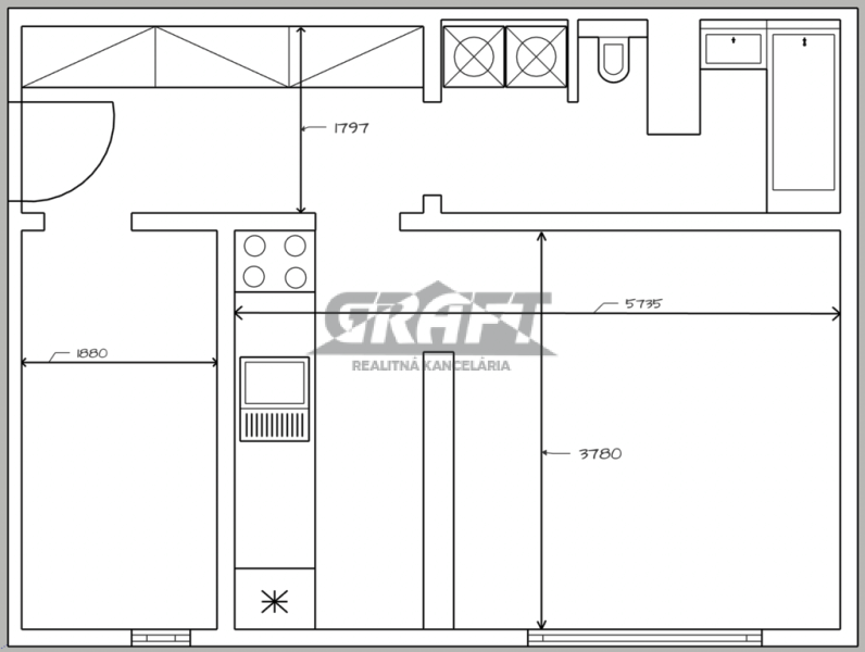 Na predaj 1,5-izb. byt Sputniková ul. – Ružinov - 4