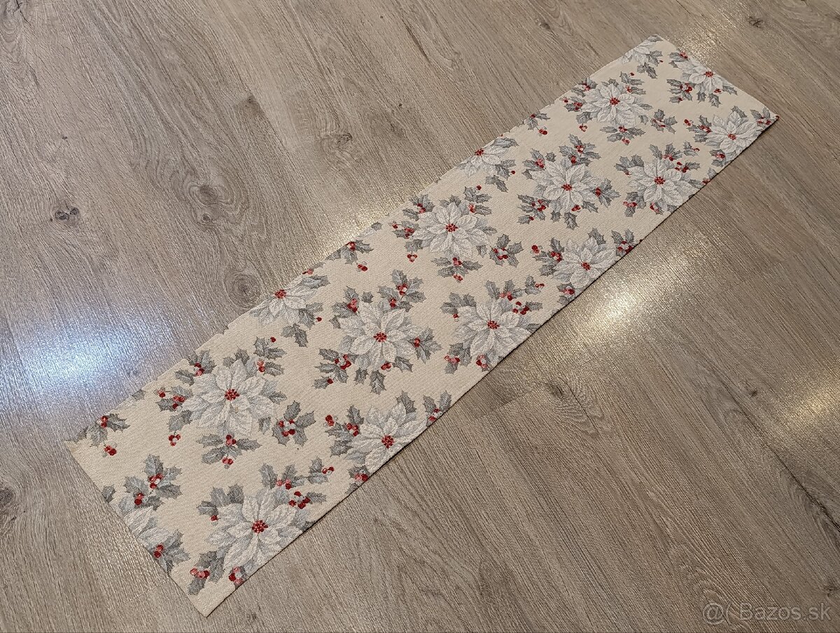 Biela vianočná ruža štóla s dečkou a obliečkou - 4