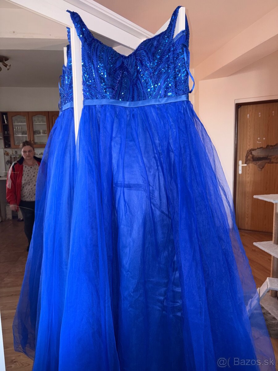 Spoločenské modre šaty - 4