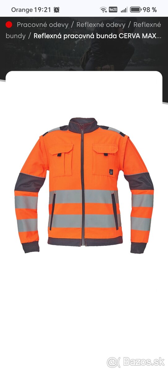 Reflexná bunda Max Vivo HV Jacket Cerva - 4
