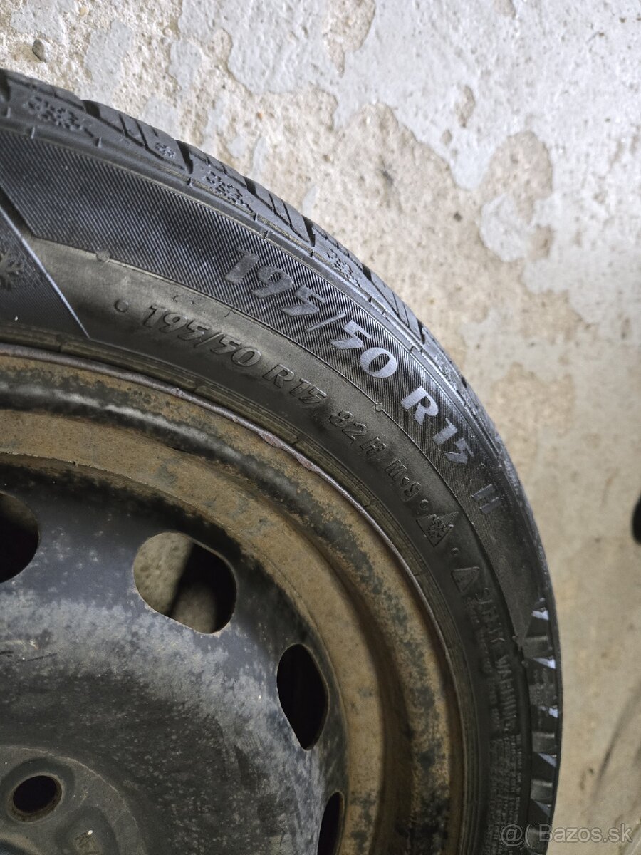 Plechové disky 4x108 + zimné pneu 195/50r15 - 4