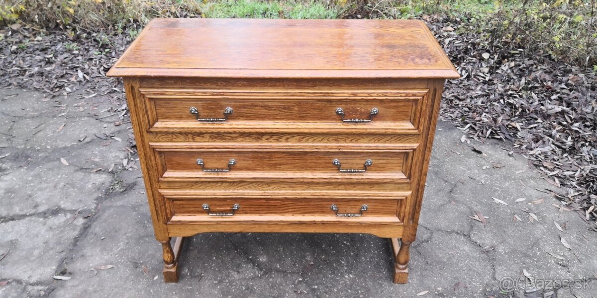 Rustikálna masivná šuplíková komoda - 4