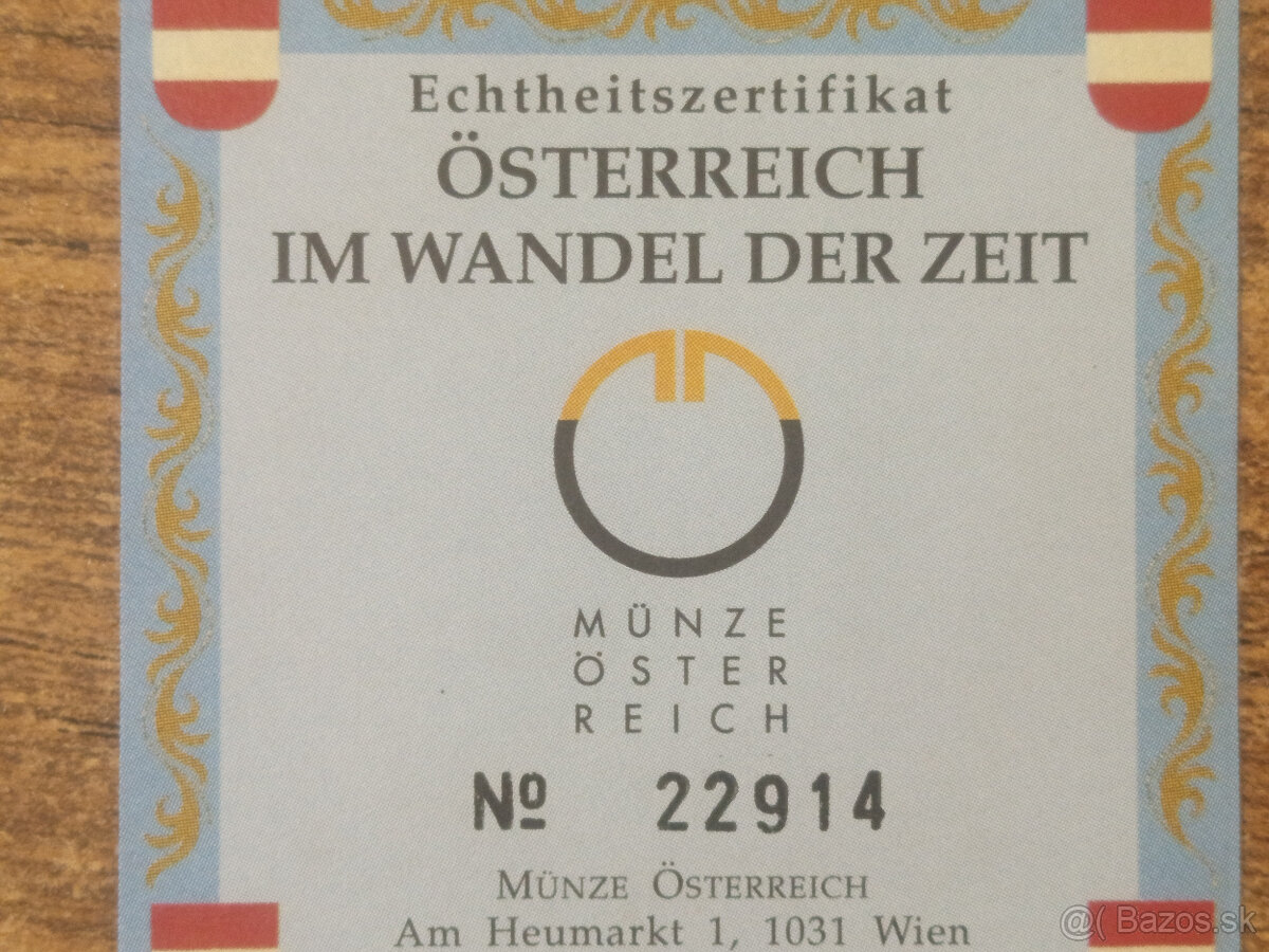 Metternich 2003 20€ PROOF – Investičné striebro Rakúsko - 4