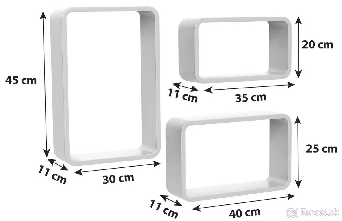 3 dielnu sada - nástenné police - 4