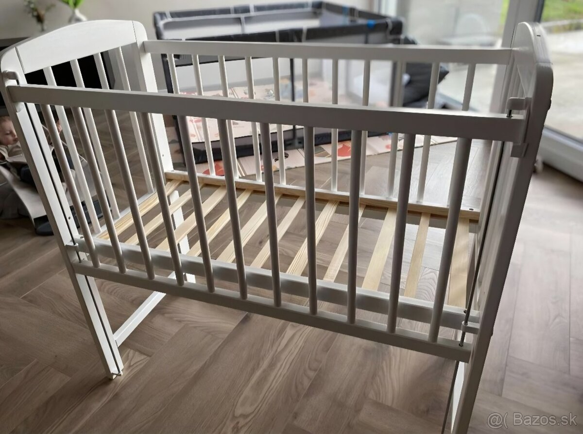 Detská postieľka 95x45 cm - biela - 4