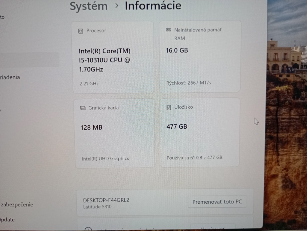 Dell latitude 5310 ,Intel core i5 , 16gb ram ,dotykový,WIN11 - 4
