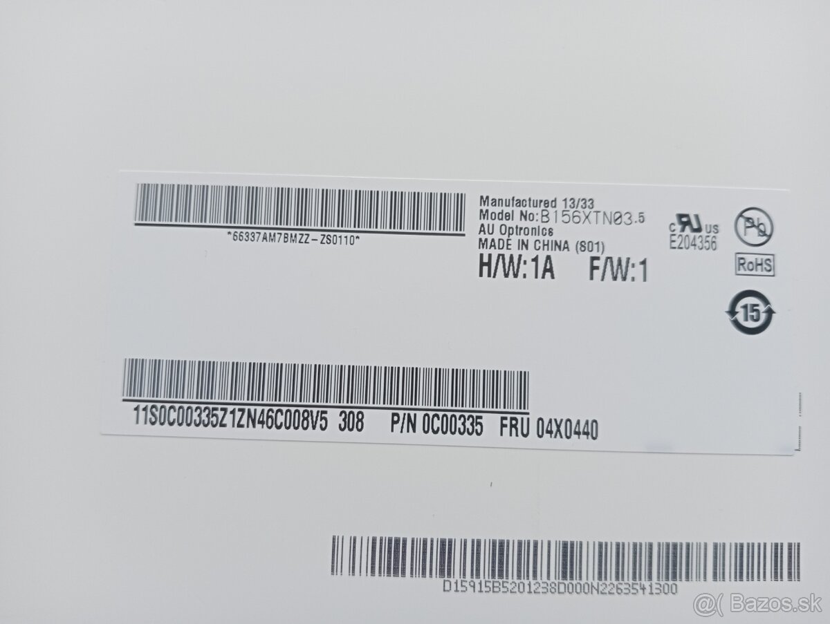 predám 15.6" LED SLIM 30pin eDP displej - B156XTN03 - 4