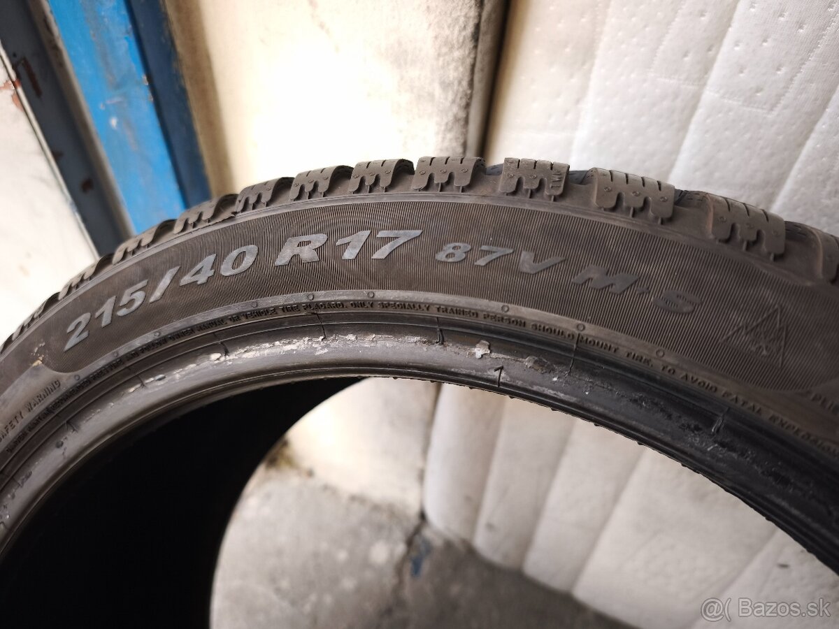 215/40 r17 zimné pneumatiky Pirelli 8mm - 4