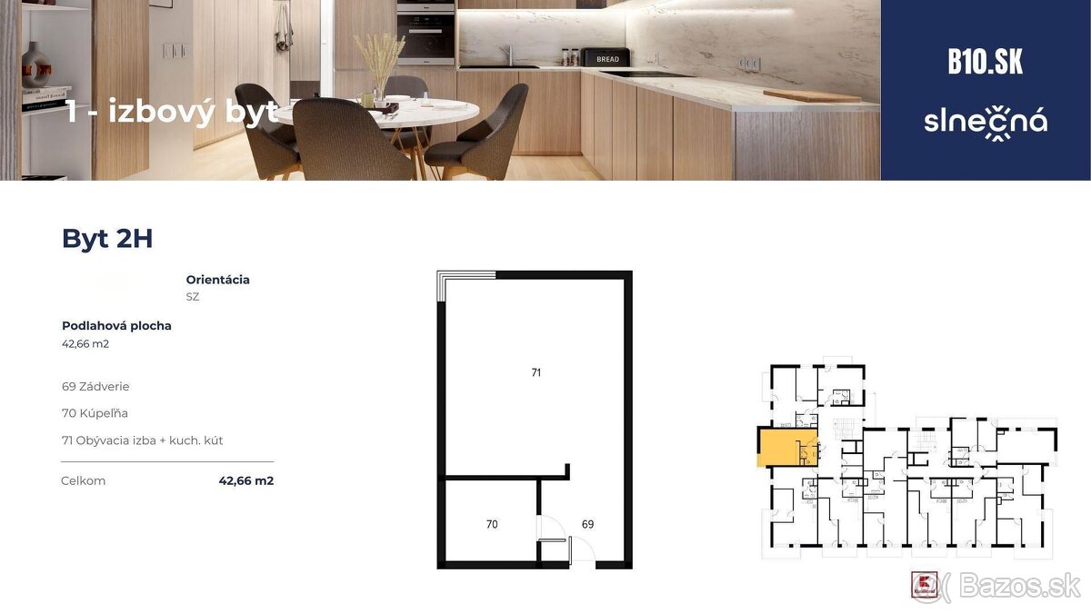 NOVOSTAVBA - VEĽKÝ 1 IZBOVÝ BYT V PROJEKTE REZIDENCIA SLNEČN - 4