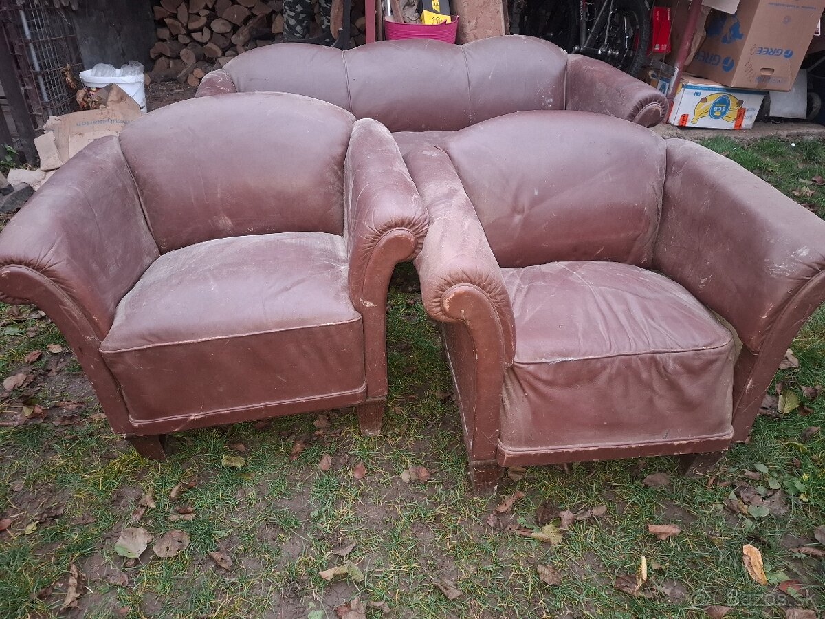 Kožená sedačka z 20tych rokov na predaj 20 € - 4